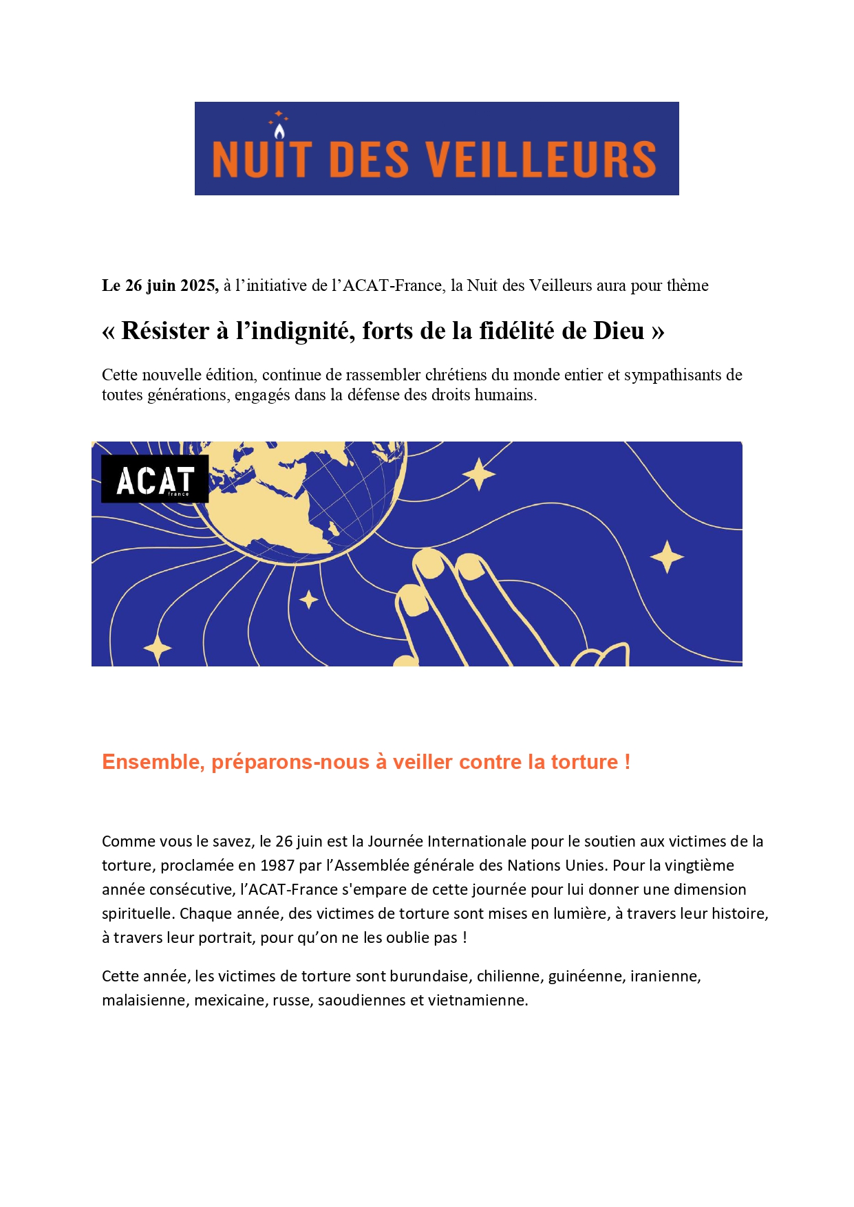 La nuit des veilleurs