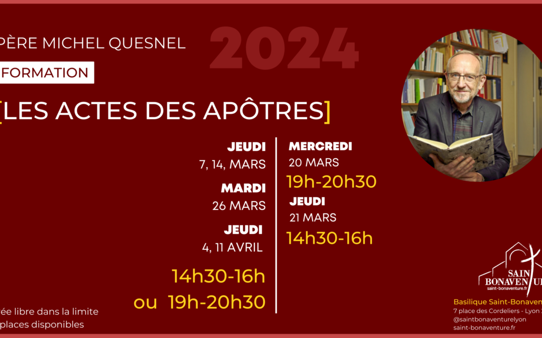 Formation : “Les Actes des Apôtres” (2024)